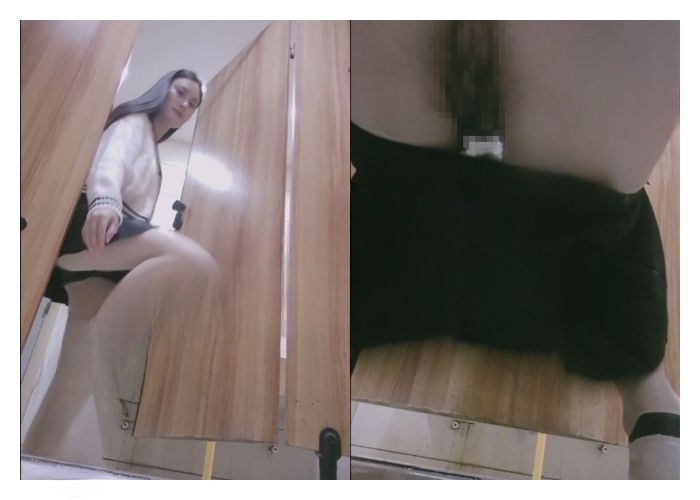 原创厕拍JK美女，白色裤子屁股带纹身还白色蕾丝情趣内1.48G