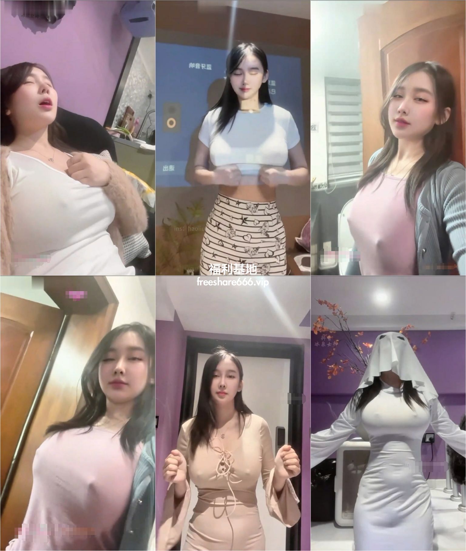 抖音40万粉冰泉女神 G罩巨乳顶级身材 无罩凸点抖胸舞59V/299M